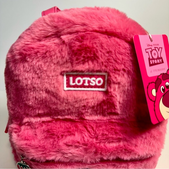 NWT. Disney’s Fluffy mini Backpack. Toy Story Lotso pink furry backpack - Picture 4 of 15